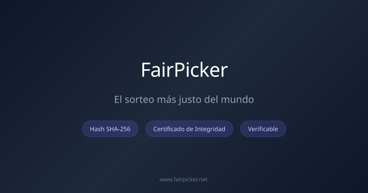 Sorteo Justo · Generador de Sorteos Verificable | FairPicker